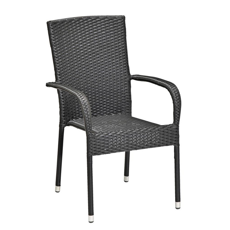 Lorenzo Wicker Outdoor Stackable Dining Armchairs