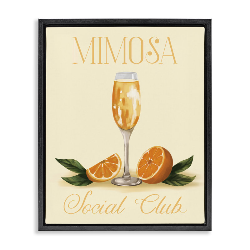  Mimosa Social Club Canvas Wall Art by Hey Bre! Creative Studio, Cadre flottant noir de jais, H 21 po x l 17 po