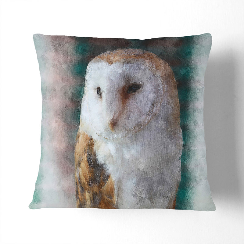 Barn Owl Vol.7 Painting Square Throw Cushion, 40cm H x 40cm W x 15cm D