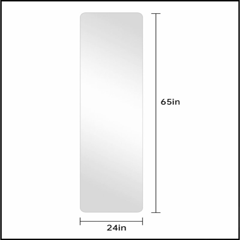 Miroir de coin rond complet pour le salon, la chambre à coucher et le vestiaire avec trou de suspension, verre argenté anti-déflagrant de haute qualité de 5 mm