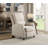 Fabric Upholstered Push Back Reclining Chair Comfort Solid Wood-1750501474