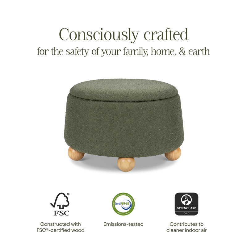 Tuffet Ottoman, Olive Boucle