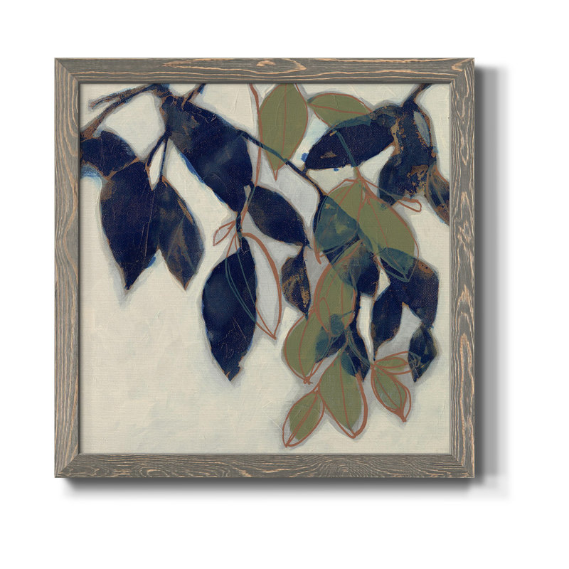 Feuilles entrelacées II - Toile encadrée de qualité supérieure - prête à être accrochée, H 17 po x l 17 po x P 1,5 po