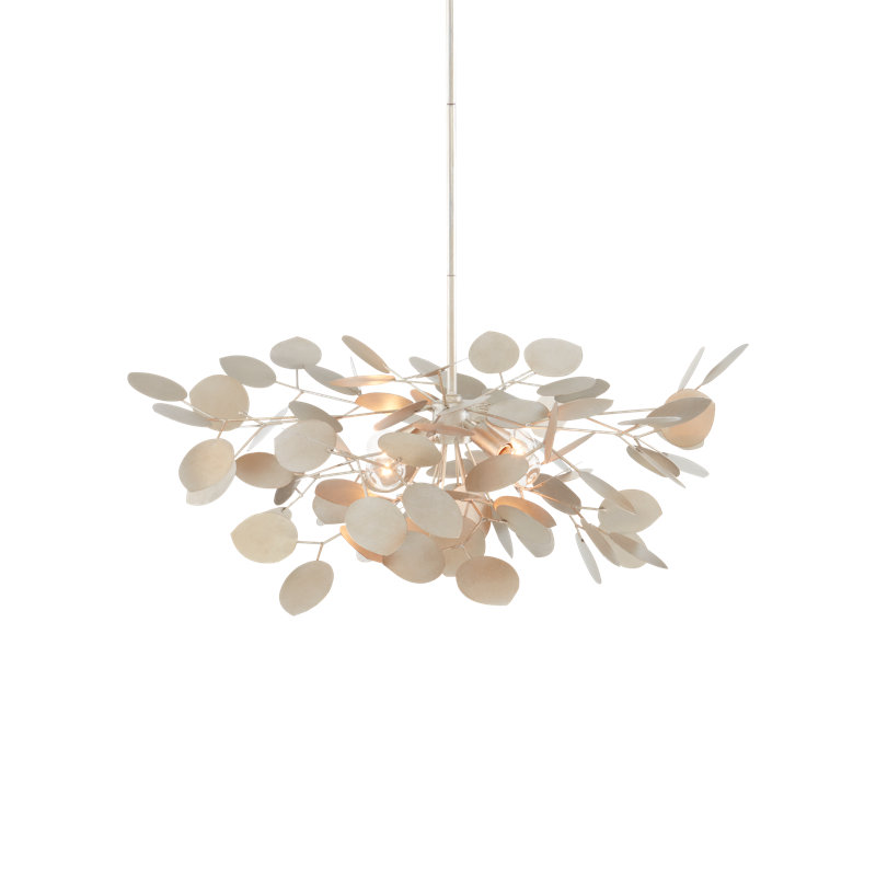 Lunaria 4 - Light Chandelier, Contemporary Silver Leaf
