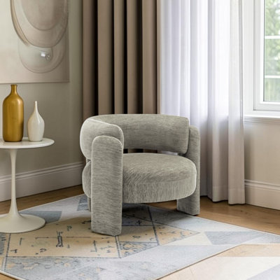 Fauteuil d'appoint moderne et contemporain recouvert de tissu doré
