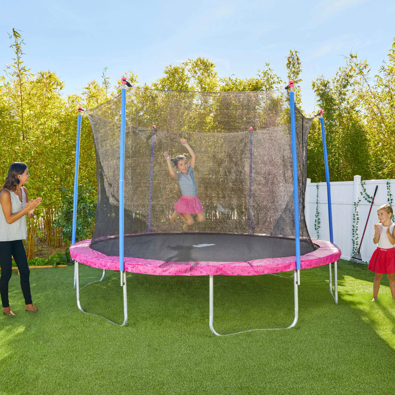 Trampoline de jardin rond 12 'avec enceinte sécuritaire
