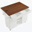 Îlot de cuisine cannelé de 52 po avec rallonge, prise de courant, chariot de rangement de cuisine avec tablettes réglables, 2 portes et 2 tiroirs