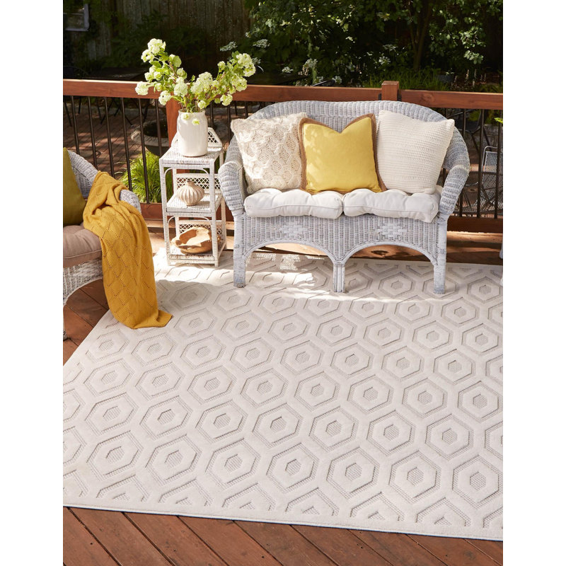 Tapis intérieur / extérieur Grimaldo, Carré 7 pi 10 po