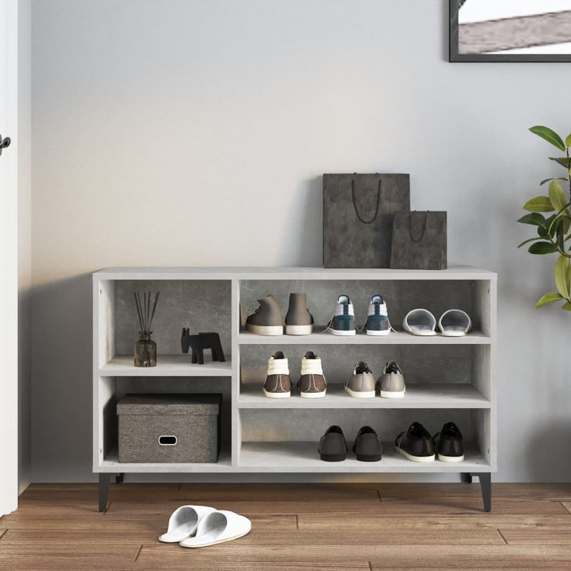 Shoe Cabinet 102x36x60 cm Engineered Wood, Concrete Grey