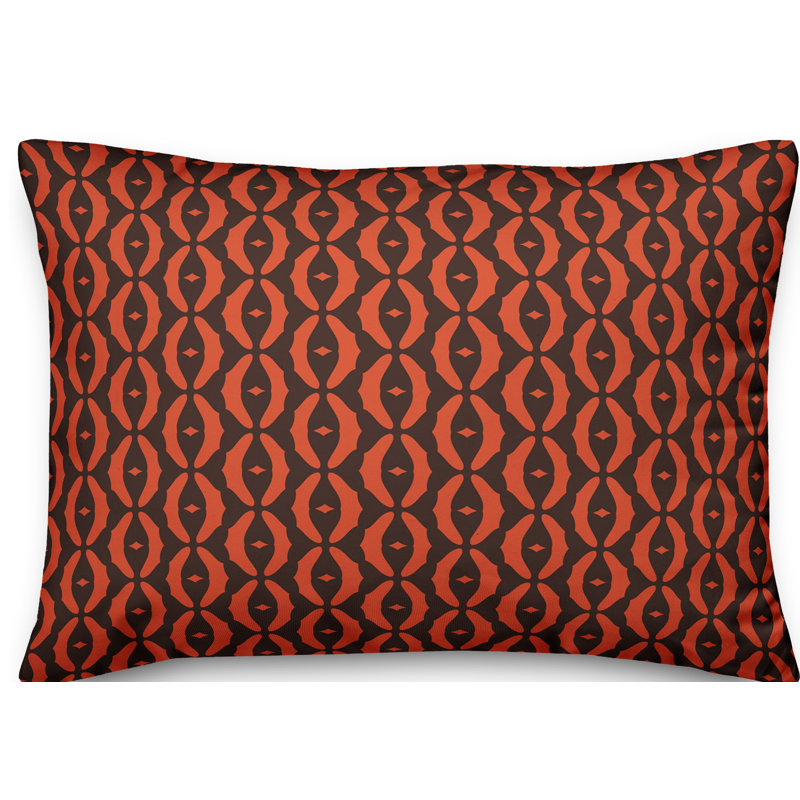 Coussin lombaire ovale, Rouge / Brun