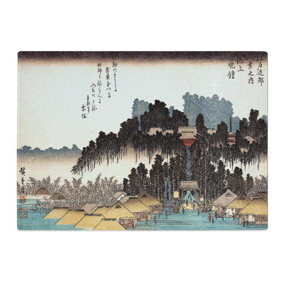 Tempered Glass Vesper Bells at Ikegami by Utagawa Hiroshige Chopping Board