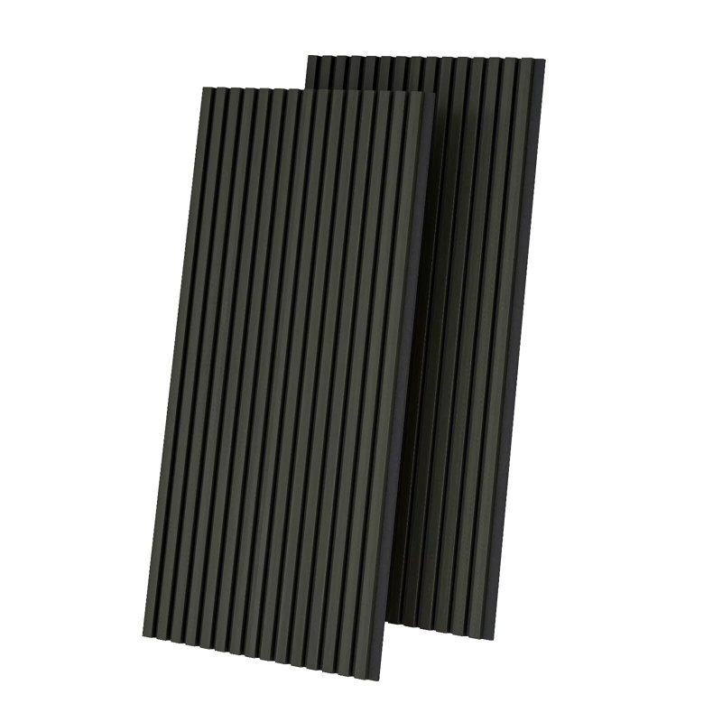 2 panneaux muraux en bois acoustique, lambris 3D pour décoration murale et de plafond (31 pieds carrés / caisse), Noir