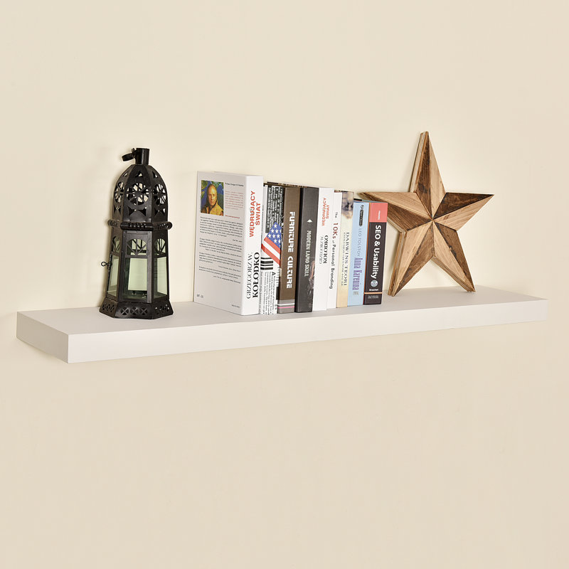 Bovina Floating Shelf, 2" H x 48" W x 9.25" D, White