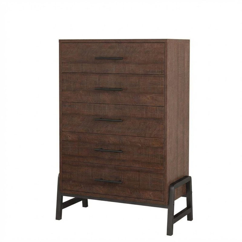 Commode de 50 po à 5 tiroirs pour grand lit avec grand espace de rangement