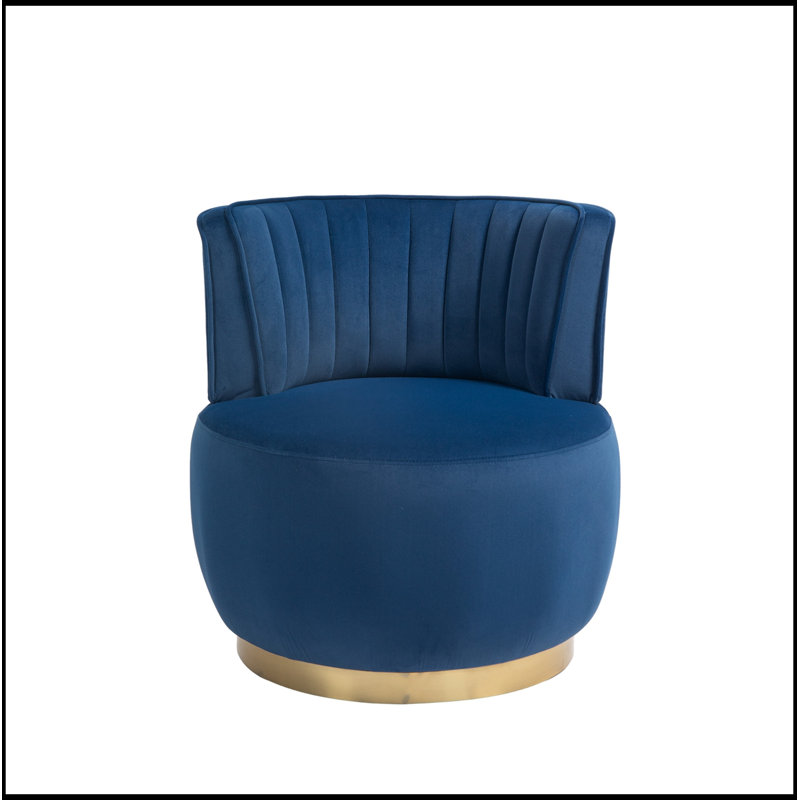 Chaises d'appoint pivotantes tonneau avec siège large, Navy