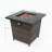 28" Square Propane Gas Fire Pit Table with PE Wicker Base & Stainless Steel Burner – 50,000 BTU Outdoor Patio Fireplace