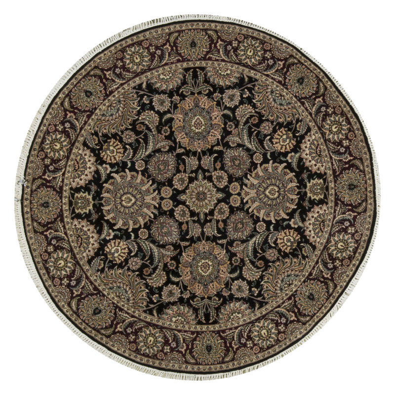 One-of-a-Kind Manchuria Hand-Knotted High-Quality Round Area Rug