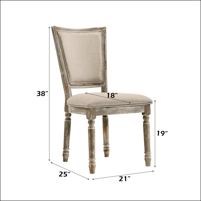 Chaise d'appoint en tissu deux tons beige et finition grise récupérée