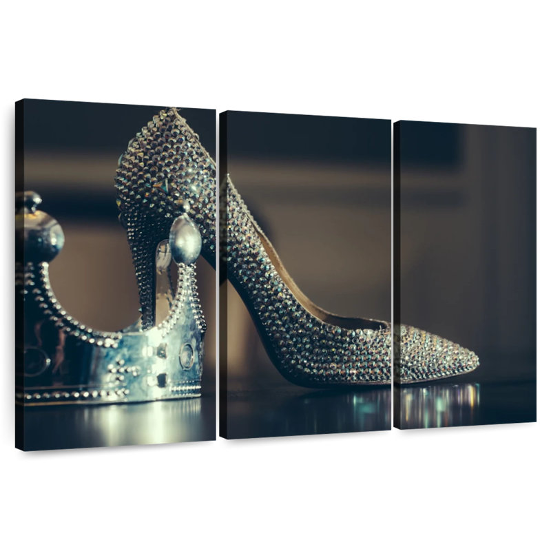 Shuttleworth Silver High Heels, 24" H x 38" W