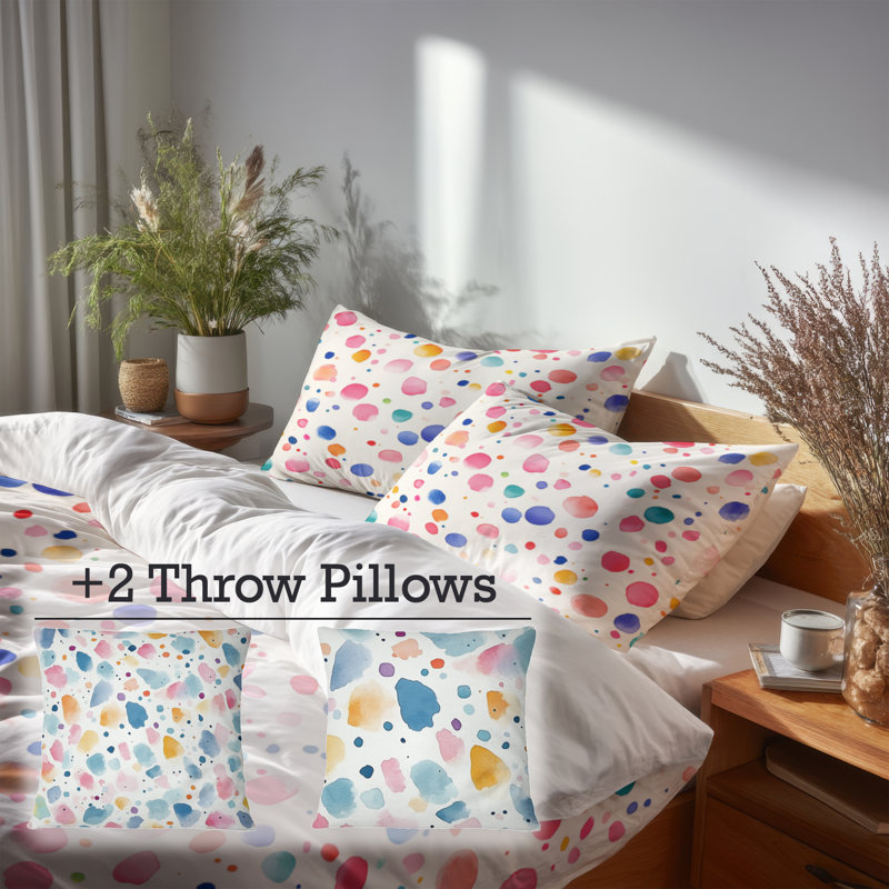 Ensemble de literie pour filles 5 pièces - Ensemble de housse de couette et coussin décoratif pour fille