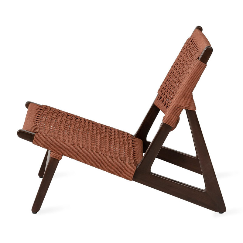 Alizee Wood Outdoor Armless Lounge Chair, Cinnamon, Espresso