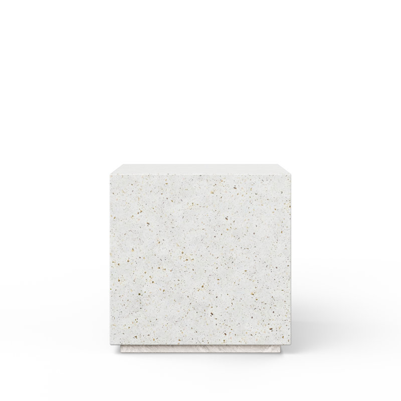 Mixx End Table, Ivory Terrazo