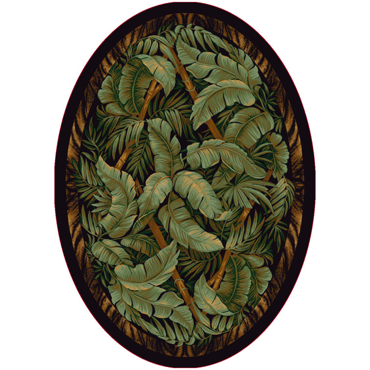 Alminus Jungle Fever Ebony Floral Area Rug