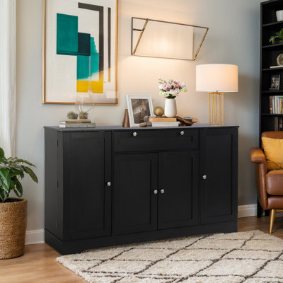 54" Modern Buffet Cabinet with Storage,Wood Sideboard Cabinet with Drawer,Coffee Bar Cabinet with Doors and Adjustable Shelves