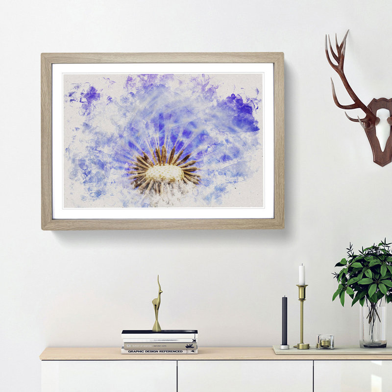 Swirling Dandelion Seeds - Picture Frame Graphic Art Print, Oak Framed, 62cm H x 87cm W x 2cm D