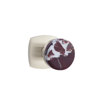 Mortaise intérieure Select Select avec rosette urbaine moderne et tige conique, bouton Rosso Levanto (LH)
