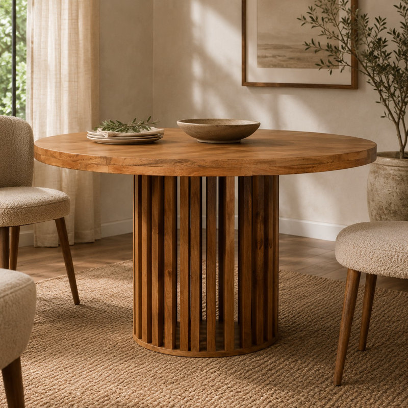 Keokee Round Solid Wood Dining Table