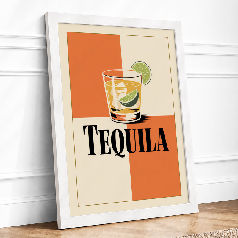 Tequila Retro - Framed Print, A4 - 29.7 x 21.0 cm, White