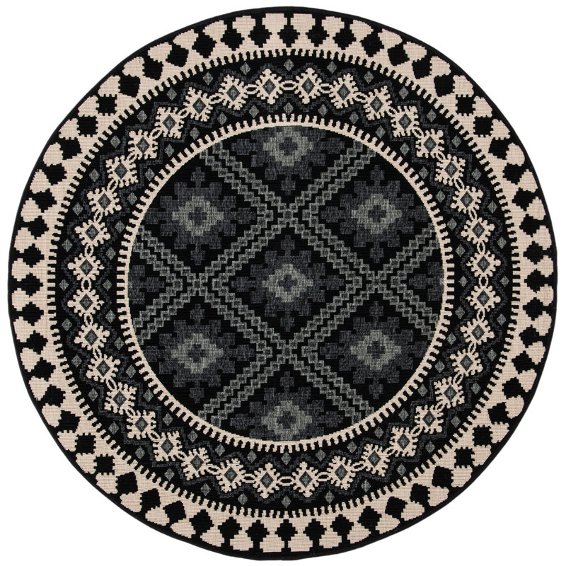 Tillis Southwestern Indoor/Outdoor Area Rug, Round 5'3"