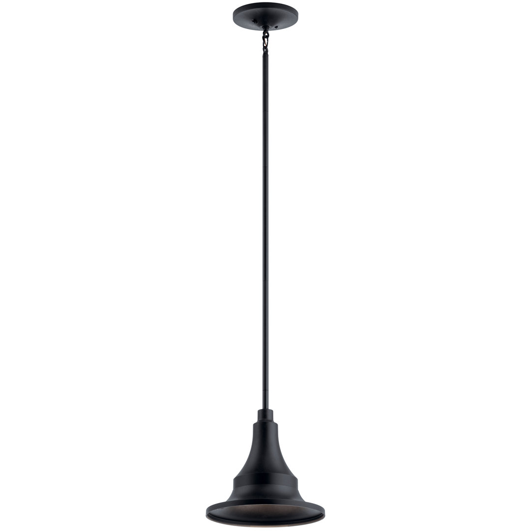 Gobin Black 1 -Bulb Outdoor Pendant Rosalind Wheeler 