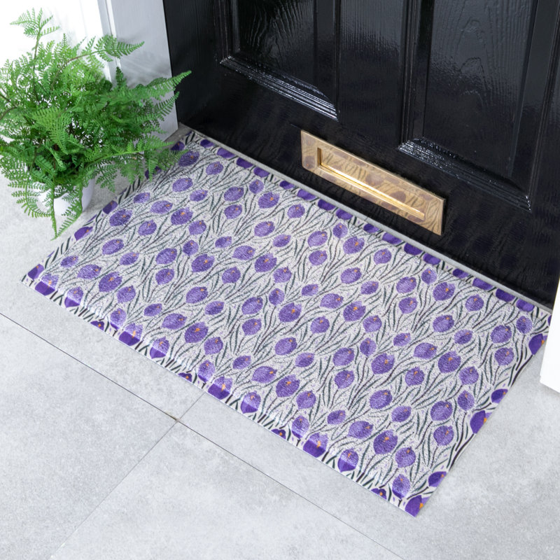 Moulka Non-Slip Floral Doormat