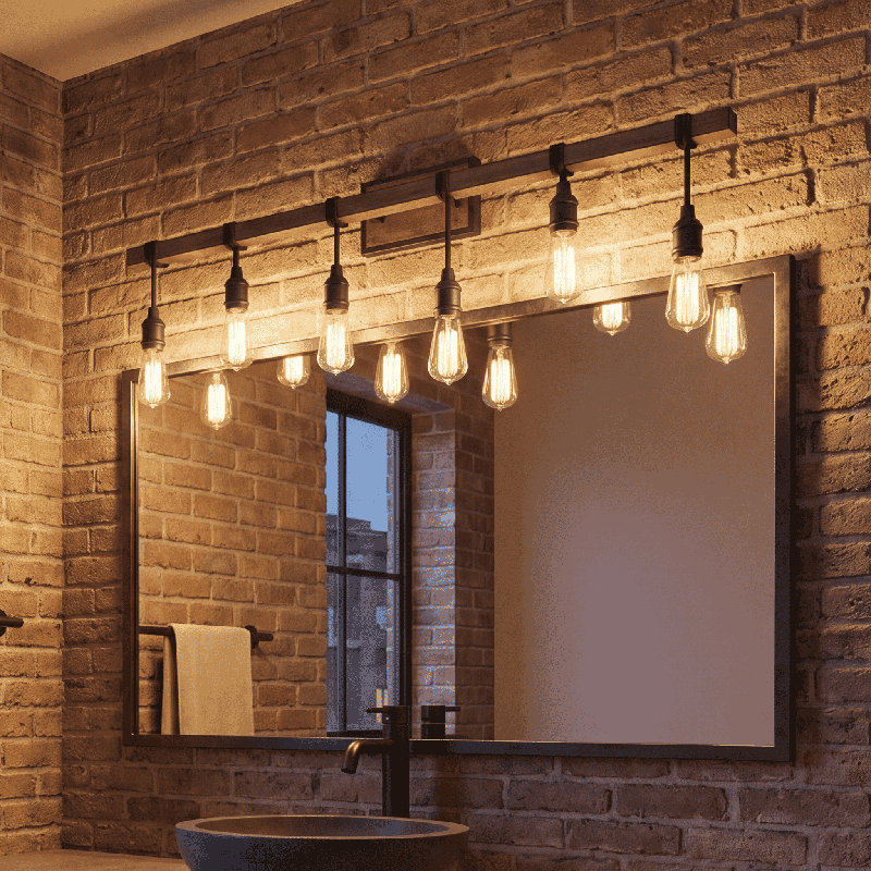 Eleesia 3-Light Dimmable Bronze/Brown Vanity Light, 10.25" H x 20" W x 20" D, 3 Lights