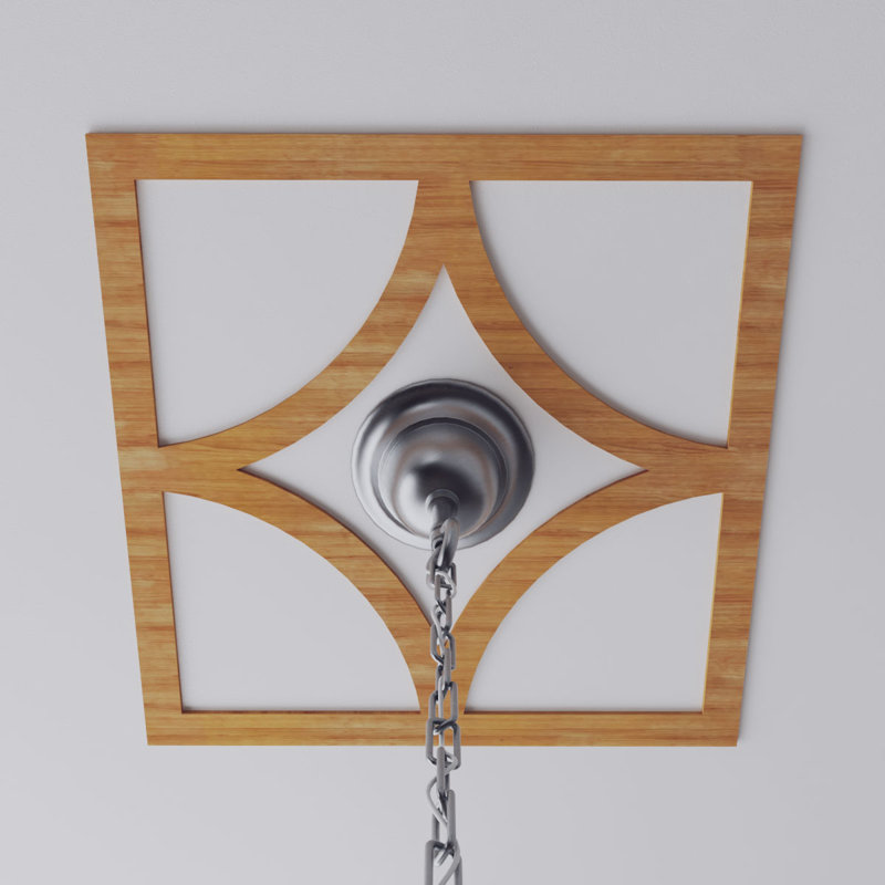 Médaillon de plafond ajouré en bois d'aulne 18 po x P 11 po x P 11 po x P 8 po Statesman, Cerise