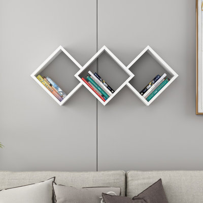 Tablette murale moderne blanche 40,2 po x 16,5 po x 7,9 po | 100% panneau de particules enduit de mélamine, épaisseur: 0,7 pouce | Parfait pour la décoration et l'organisation de la maison, conception élégante, fixation murale et solution peu encombrante