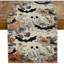 Chemin de table fantôme citrouille chauve-souris pour l'Halloween, joli motif floral saisonnier en lin pour la table de cuisine ou de salle à manger, idéal pour les fêtes à la maison (72 cm).-608901850