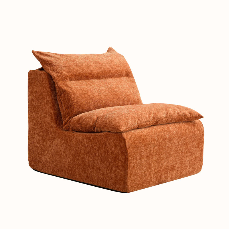 Bean Bag Chair Lounger, Orange Polyester