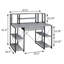 Bureau avec tablettes ouvertes et huche-543870849