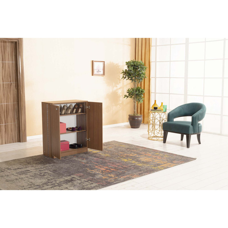 Origamy 3 Tier Shoe Storage, Walnut