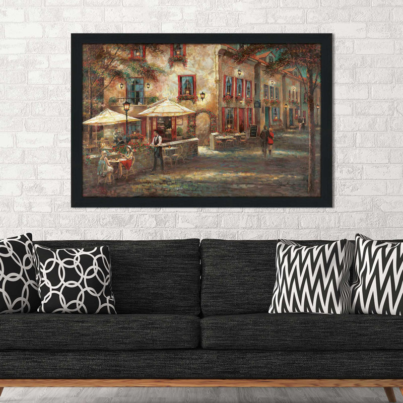 " Courtyard Cafe " by Ruane Manning, 21.5" H x 27.5" W x 0.75" D