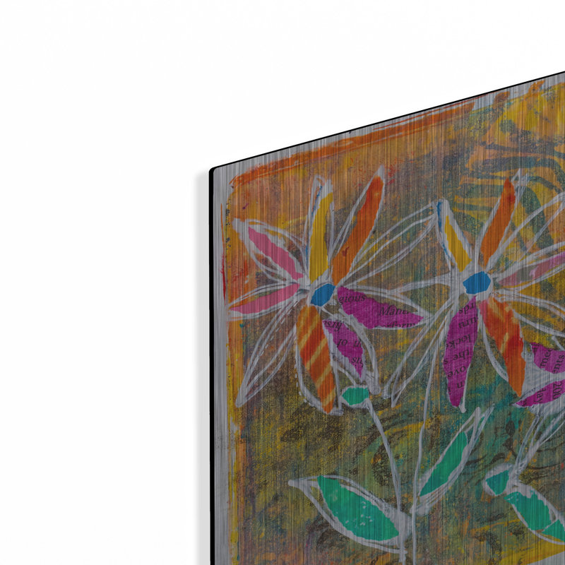  «Sunny Blooms» par St. Hilaire Elizabeth, art mural en métal, 12 po x 12 po, H 12 po x l 12 po