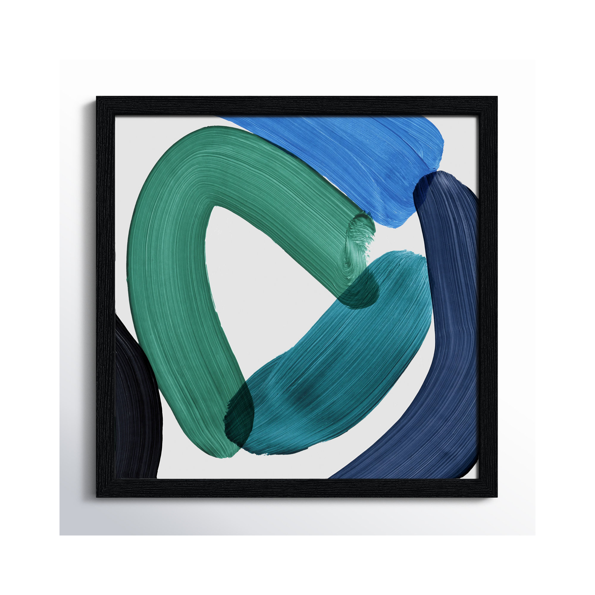 Smooth Bend I, 17" H x 17" W x 0.75" D, Black Framed
