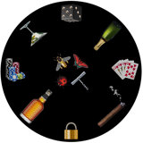 Precise Edge Poker Vegan Leather Round Pebble Placemat