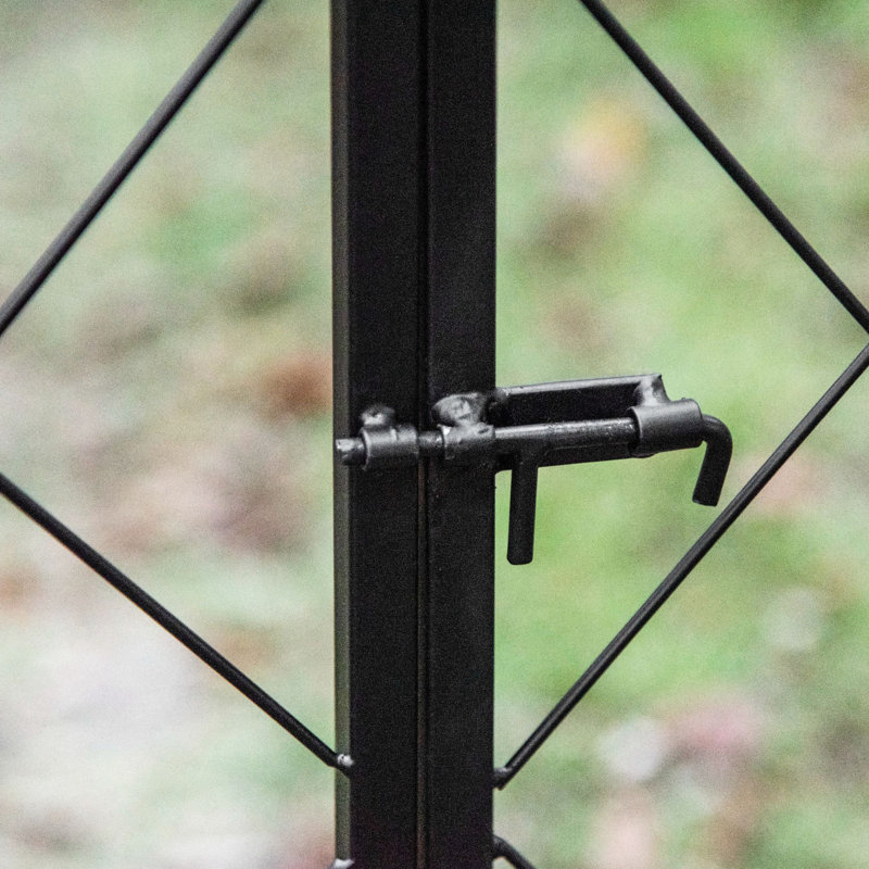 Arche de jardin 85 po avec barrière, treillis en métal pour vignes grimpantes, garniture de mariage, ajout noir
