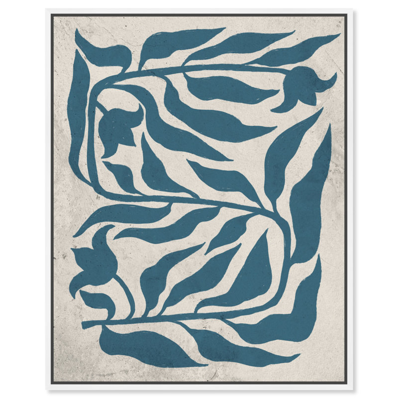 «Forever Boho», toile abstraite avec fleurs abstraites par Art Remedy, Cadre blanc, H 25 po x l 21 po