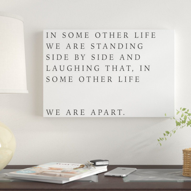 « some other life », art textuel sur toile, H 12 po x l 18 po x P 1,5 po