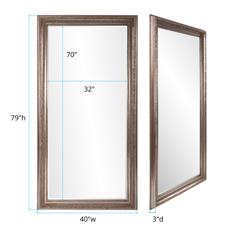 Kestrel Rectangle Solid Wood Beveled Mirror, Silver